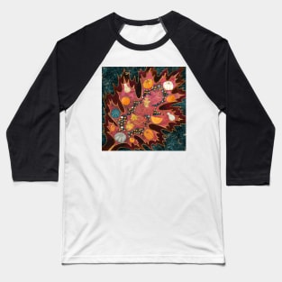 Abstract Halloween Leaf Baseball T-Shirt